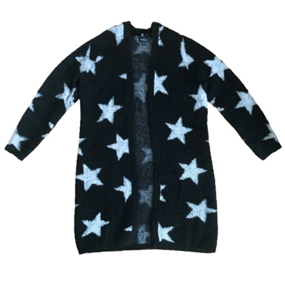 Torrid Star long Cardigan Sweater Fuzzy Black & silver Sz 00 - Picture 11 of 16